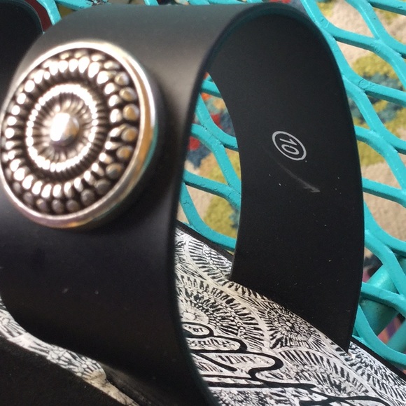 Black Leather Brighton Sandals - Picture 5 of 8